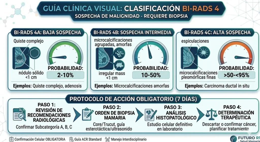 Guía Clínica Visual: Clasificación BI-RADS 4